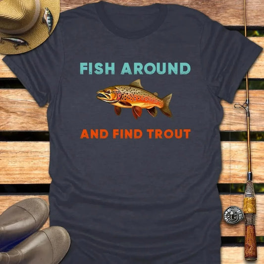 FIND TROUT T-Shirt FISHING T-Shirt Heather Navy / S
