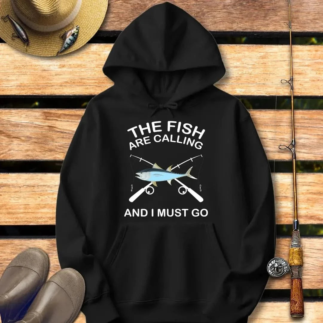 FISH ARE CALLING Hoodie FISHING Hoodie Black / S