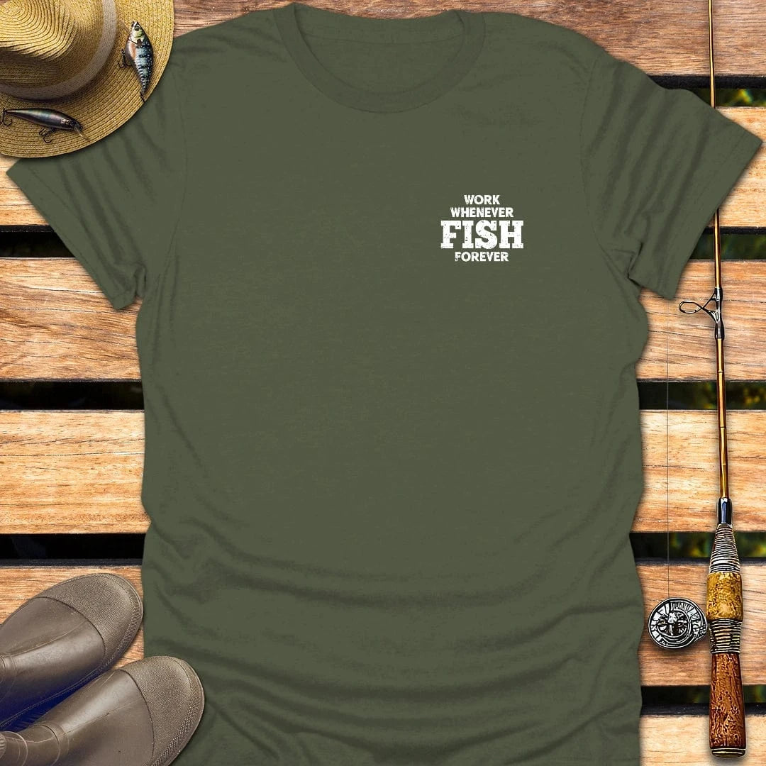 FISH FOREVER T-Shirt FISHING T-Shirt Military Green / S