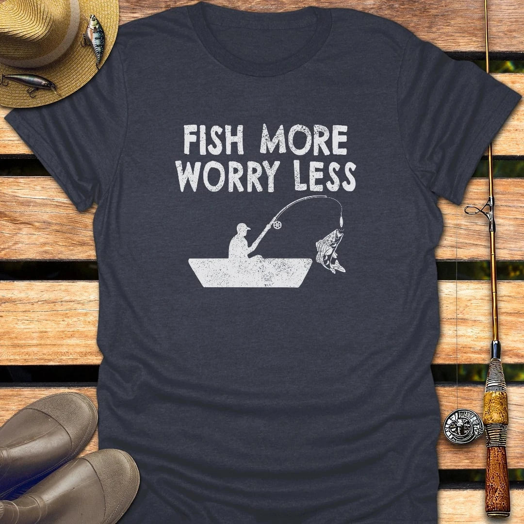 FISH MORE T-Shirt FISHING T-Shirt Heather Navy / S