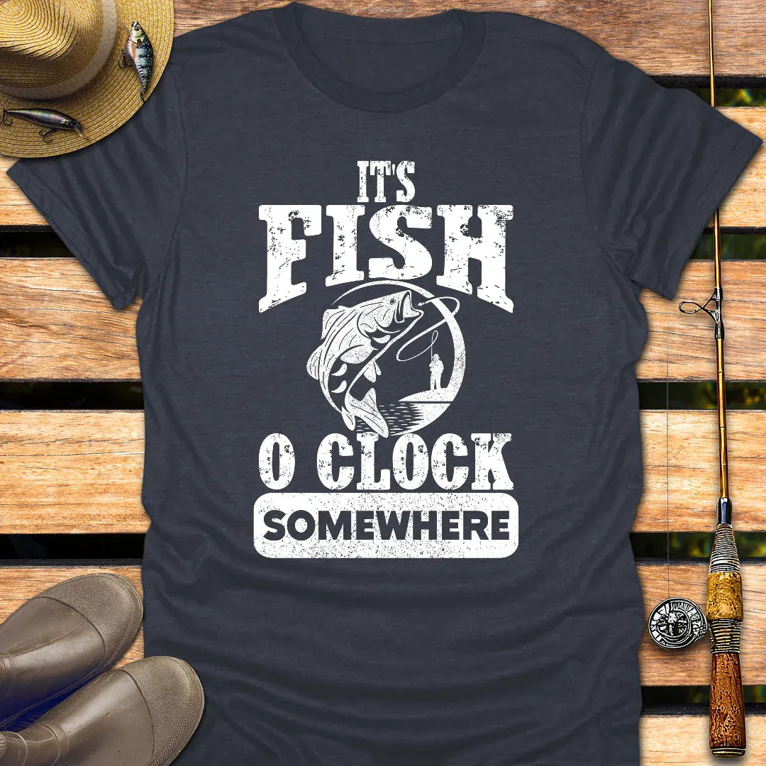 FISH O’CLOCK T-Shirt FISHING T-Shirt Heather Navy / S