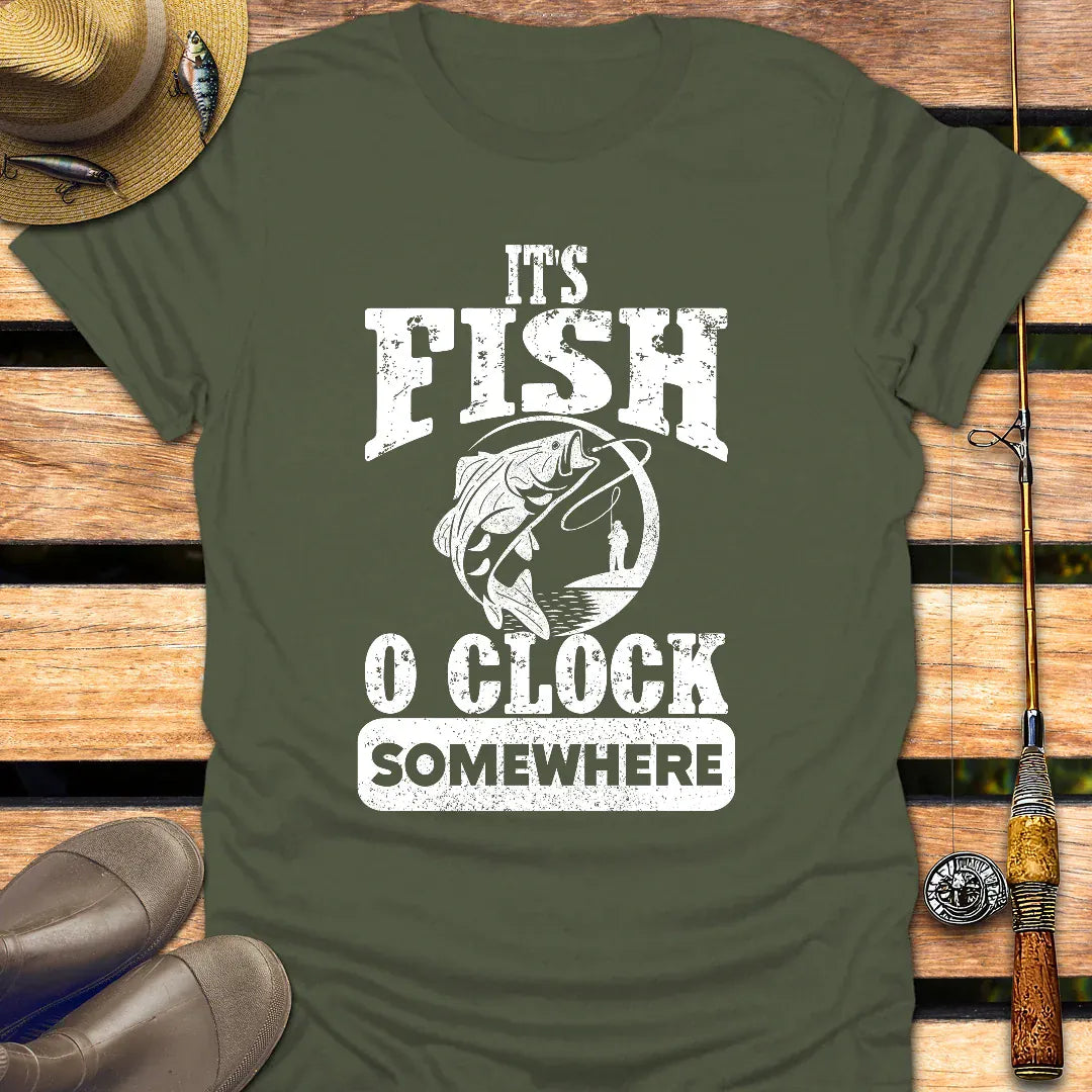 FISH O’CLOCK T-Shirt FISHING T-Shirt Military Green / S