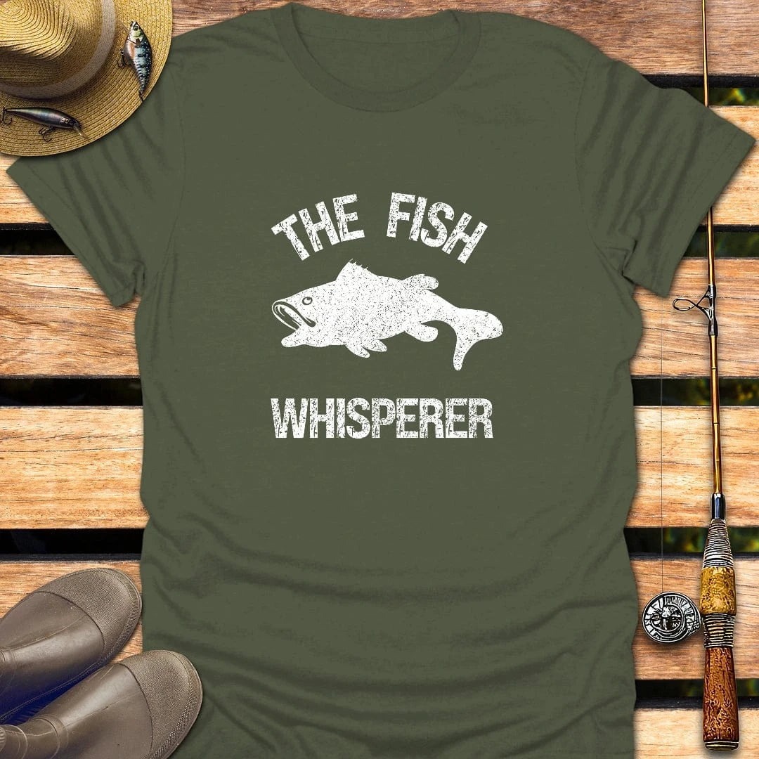 FISH WHISPERER T-Shirt FISHING T-Shirt Military Green / S