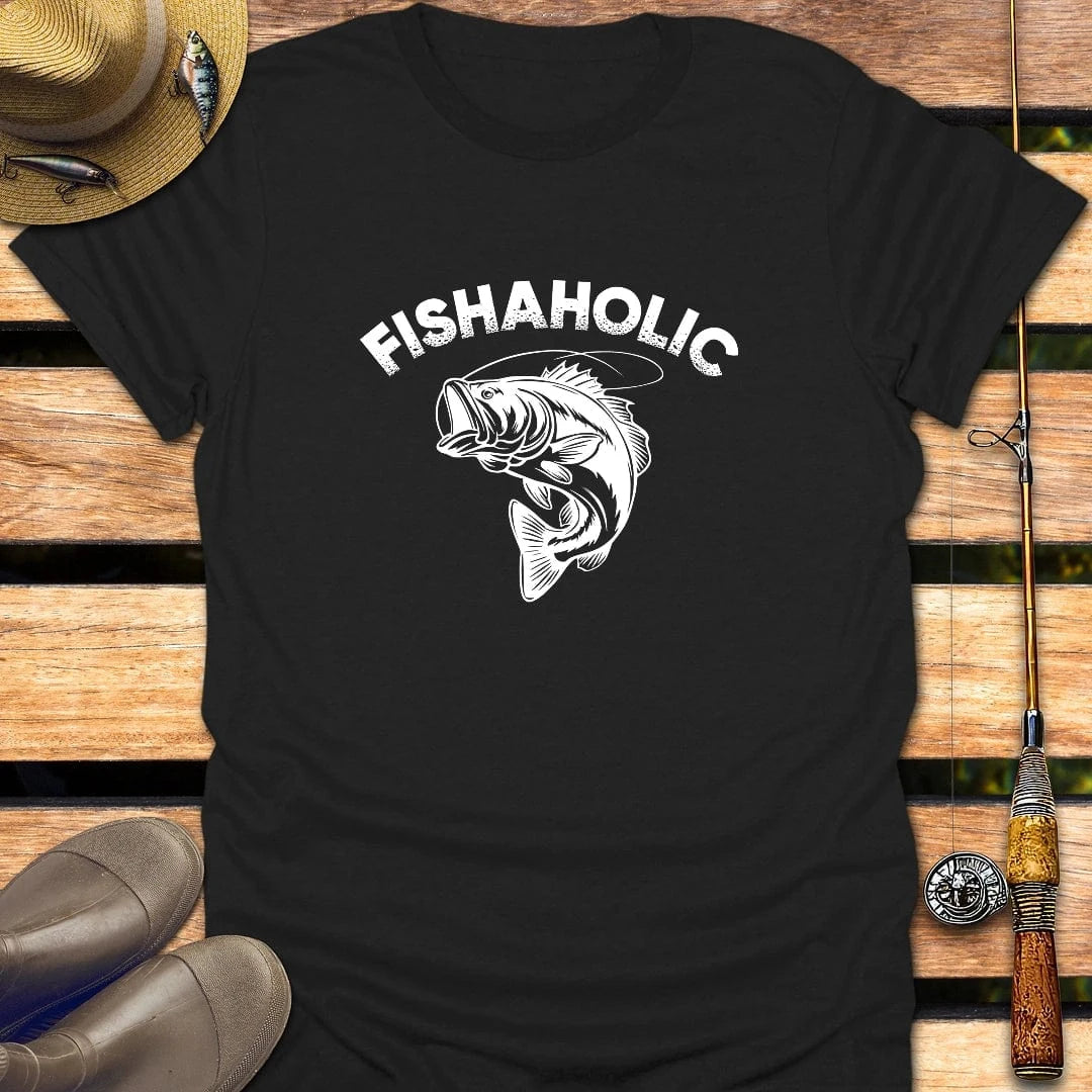 FISHAHOLIC T-Shirt FISHING T-Shirt Black / S