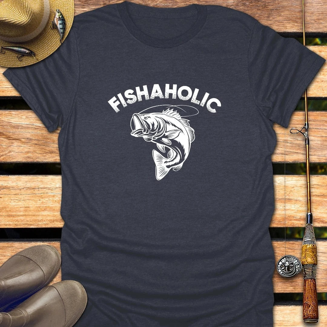 FISHAHOLIC T-Shirt FISHING T-Shirt Heather Navy / S