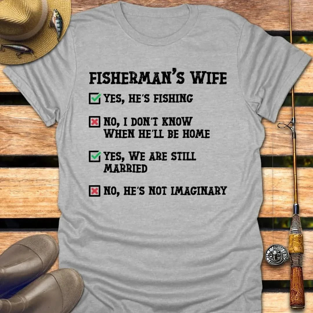FISHERMAN'S WIFE T-Shirt FISHING T-Shirt Sport Grey / S