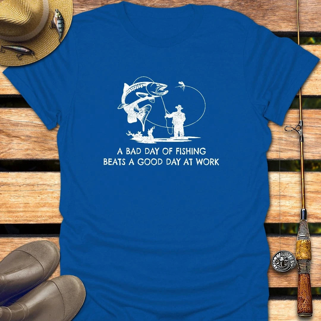 FISHING BEATS WORK T-Shirt FISHING T-Shirt Royal / S