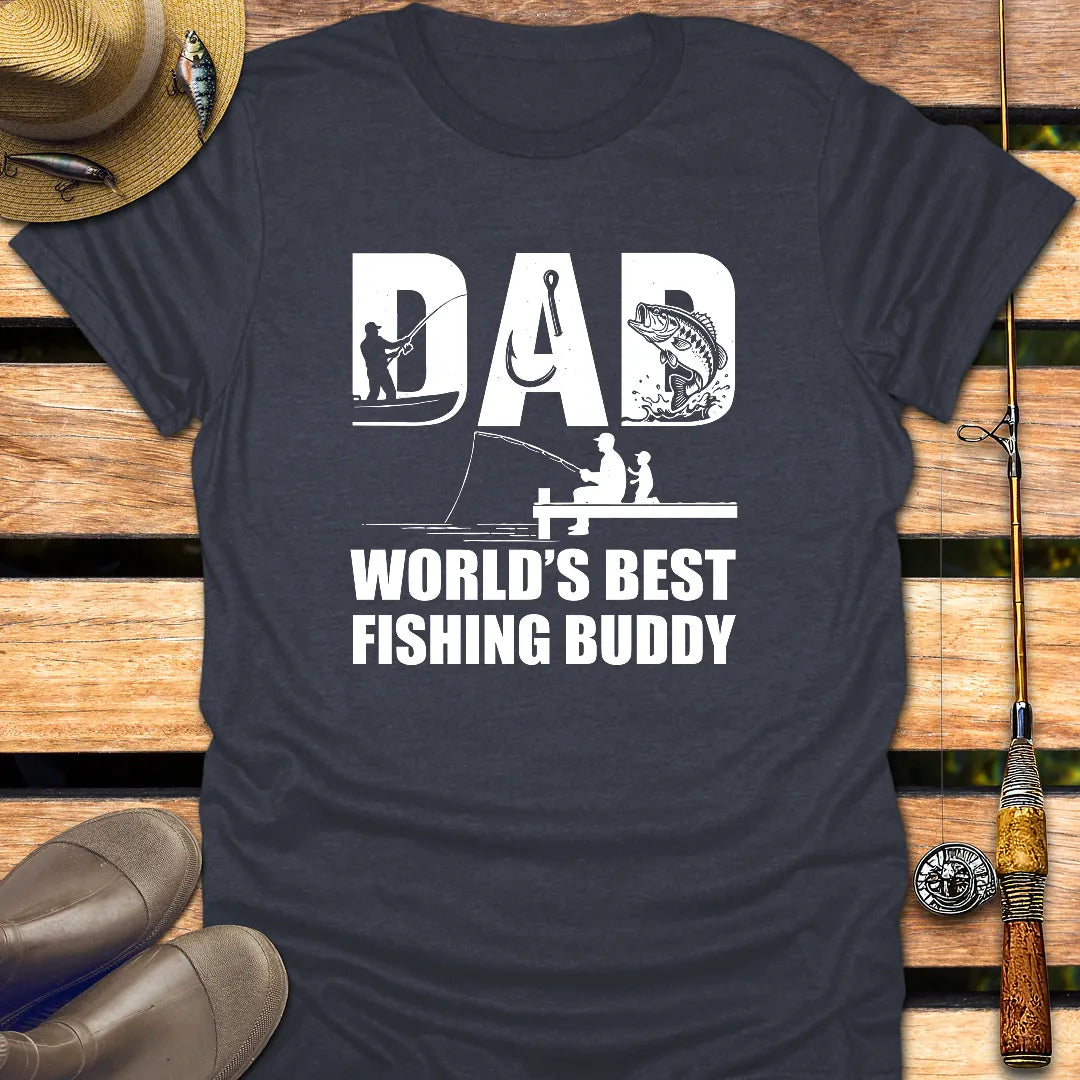 FISHING BUDDY DAD T-Shirt FISHING T-Shirt Heather Navy / S