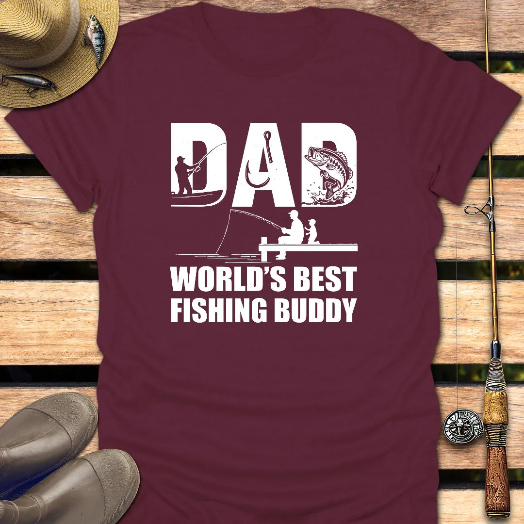 FISHING BUDDY DAD T-Shirt FISHING T-Shirt Maroon / S