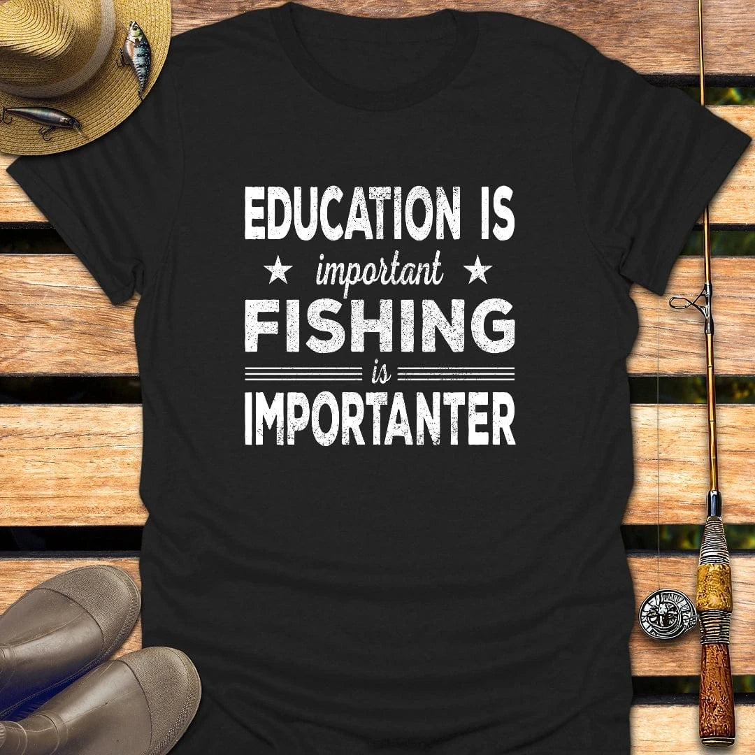FISHING IS IMPORTANTER T-Shirt FISHING T-Shirt Black / S