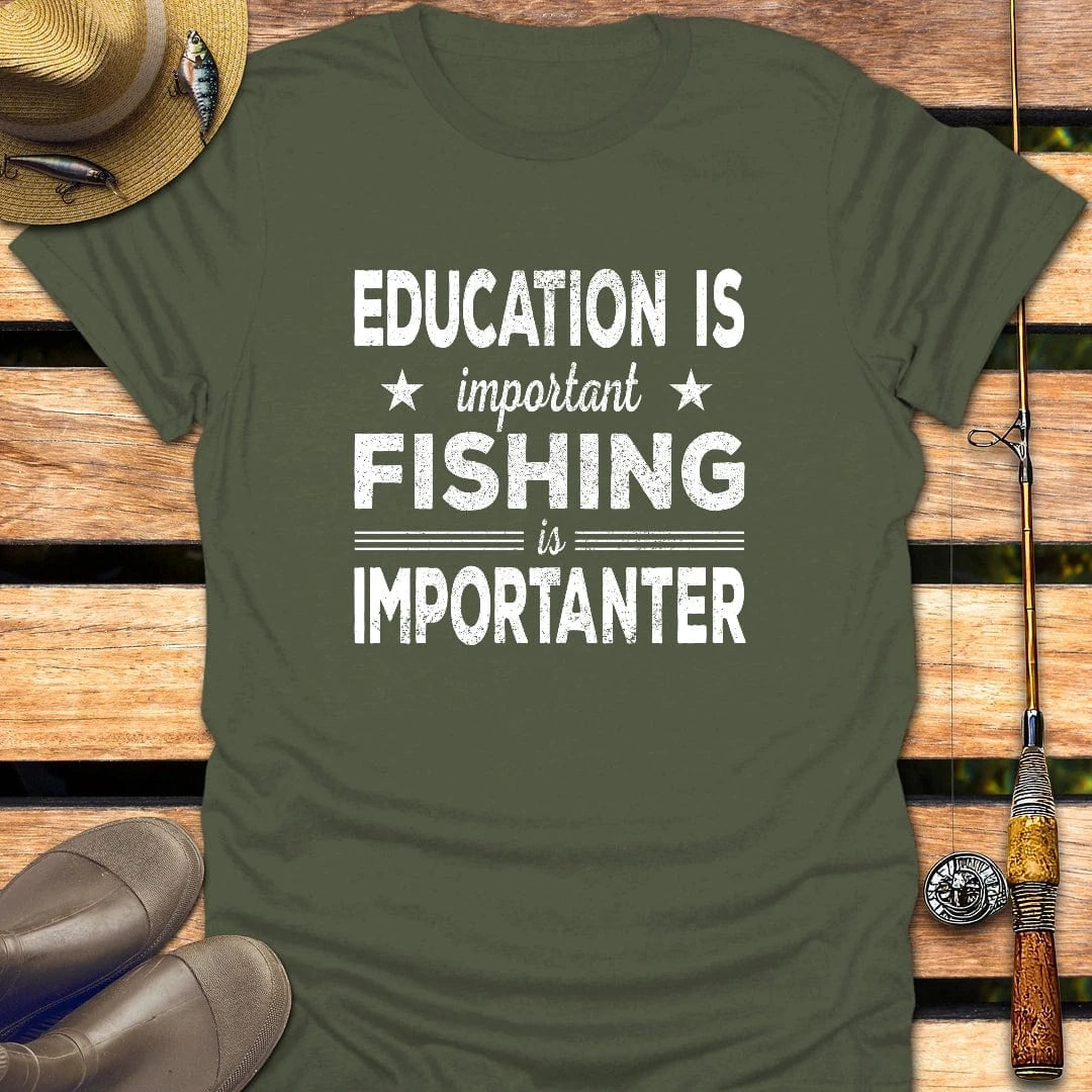 FISHING IS IMPORTANTER T-Shirt FISHING T-Shirt Military Green / S