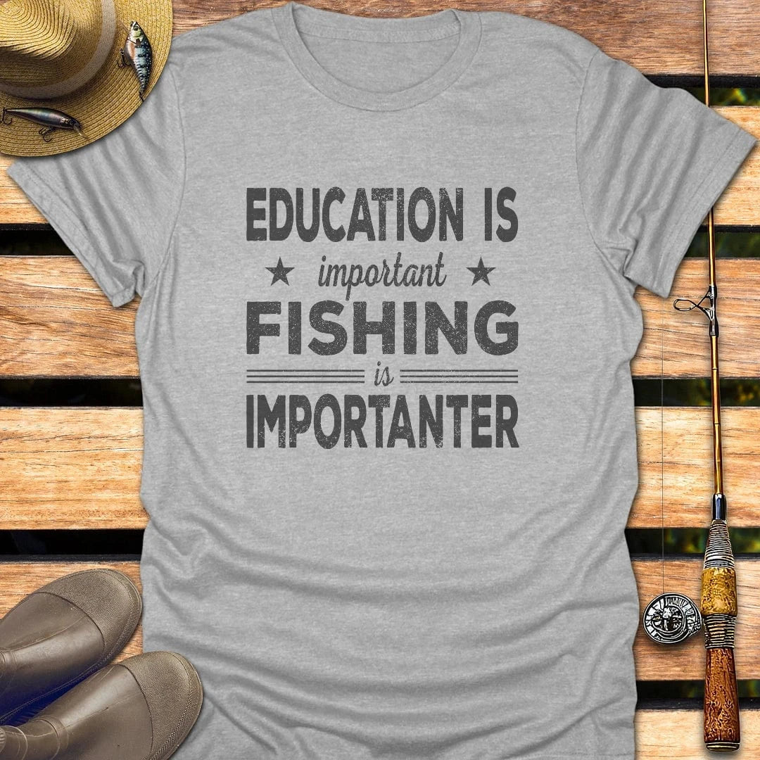 FISHING IS IMPORTANTER T-Shirt FISHING T-Shirt Sport Grey / S