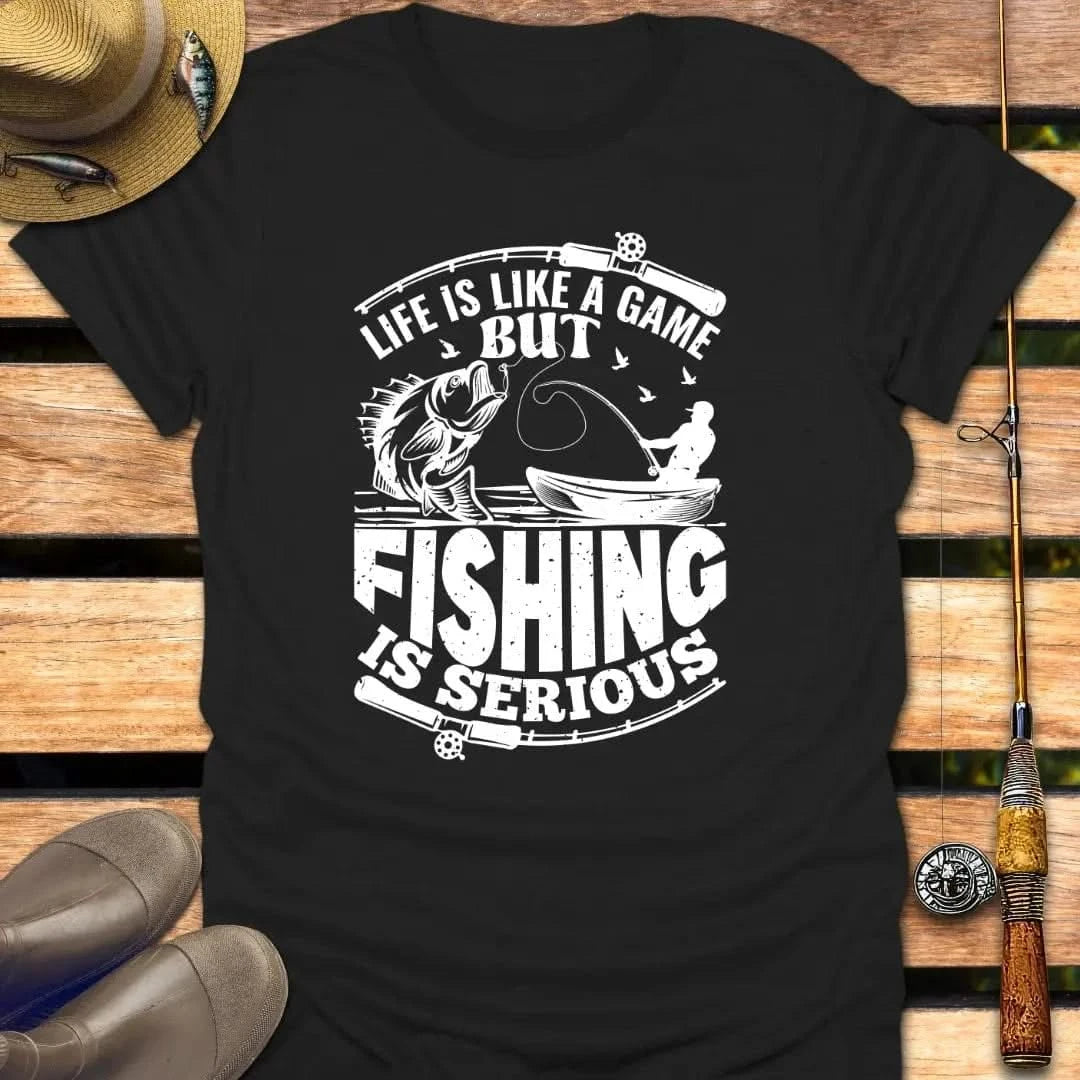 FISHING IS SERIOUS T-Shirt FISHING T-Shirt Black / S