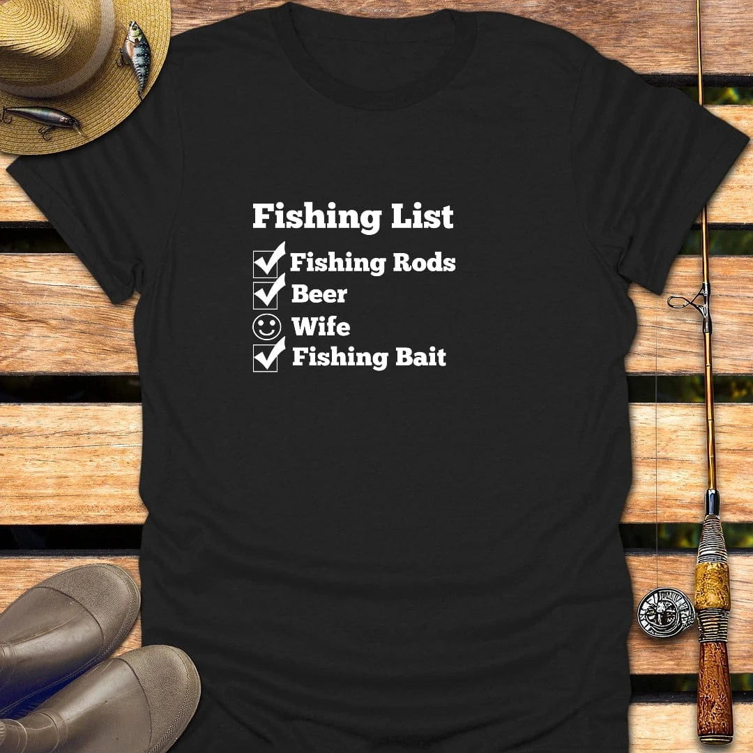 FISHING LIST T-Shirt FISHING T-Shirt Black / S
