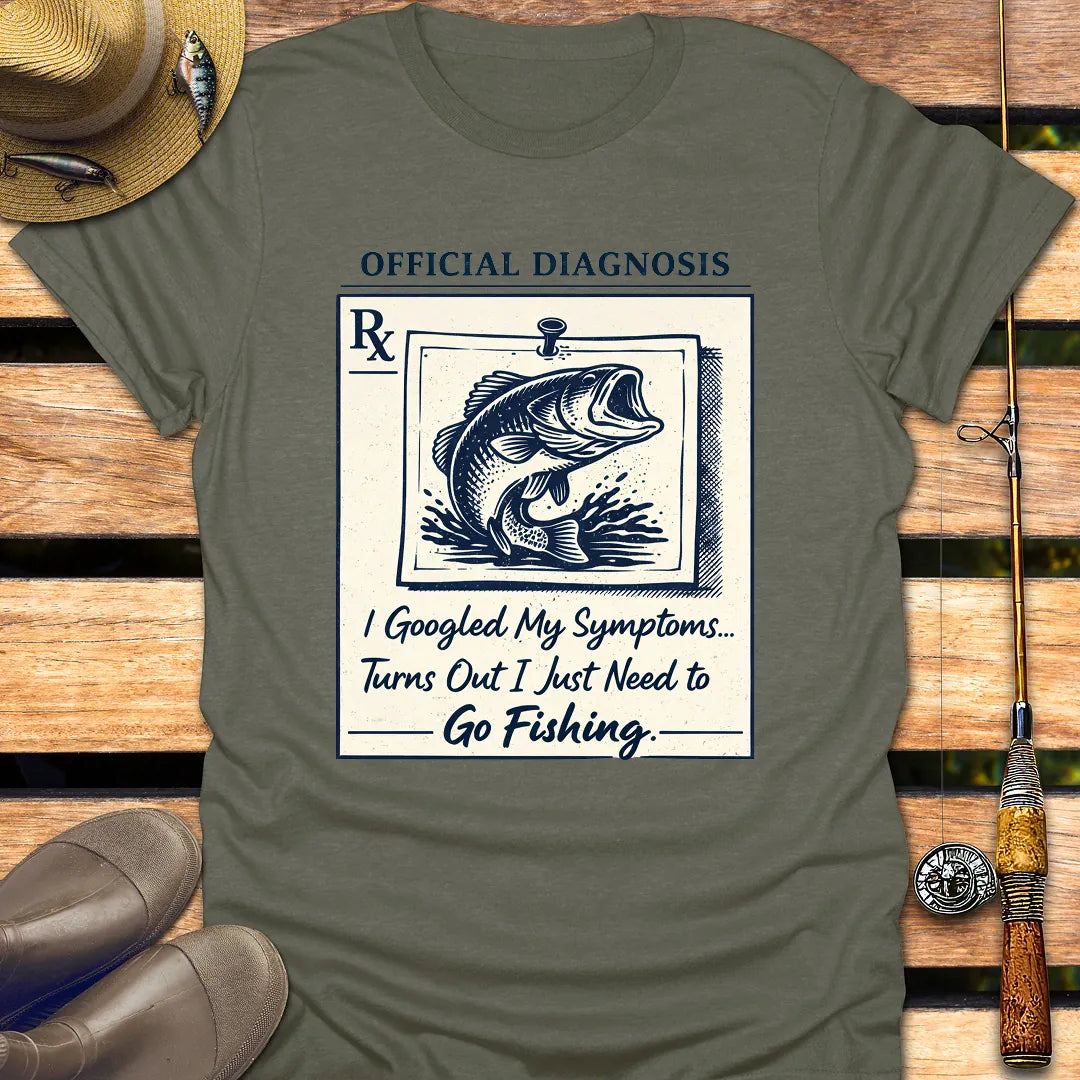 FISHING PRESCRIPTION NEEDED T-Shirt FISHING T-Shirt Heather Military Green / S
