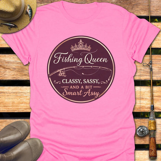 FISHING QUEEN VINTAGE T-Shirt FISHING T-Shirt Azalea / S