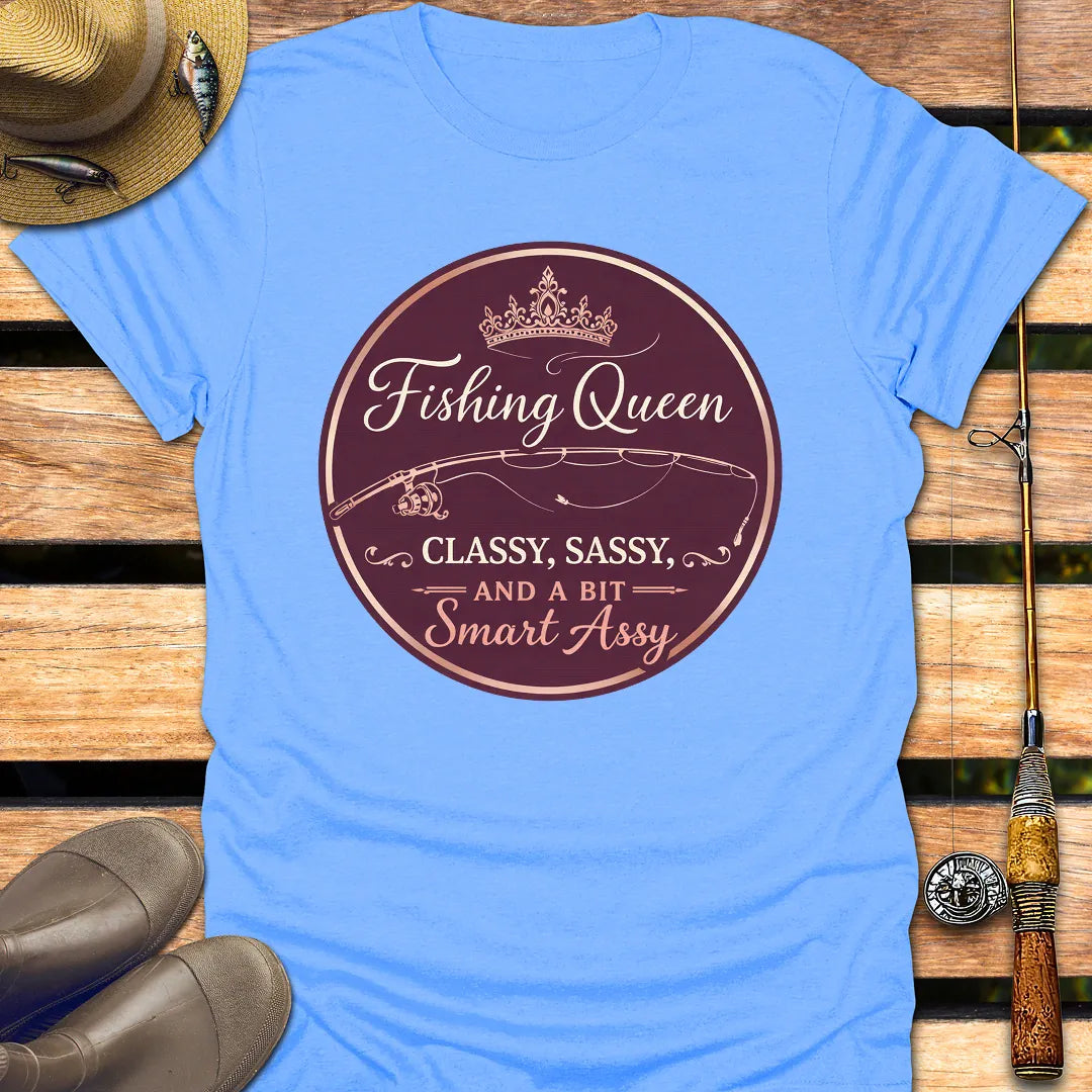 FISHING QUEEN VINTAGE T-Shirt FISHING T-Shirt Carolina Blue / S