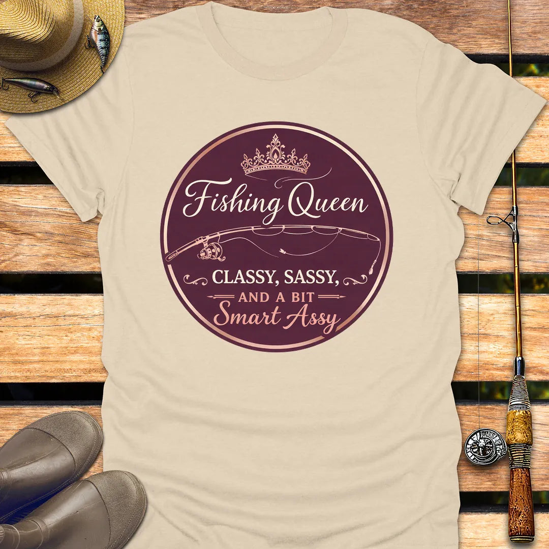 FISHING QUEEN VINTAGE T-Shirt FISHING T-Shirt Sand / S