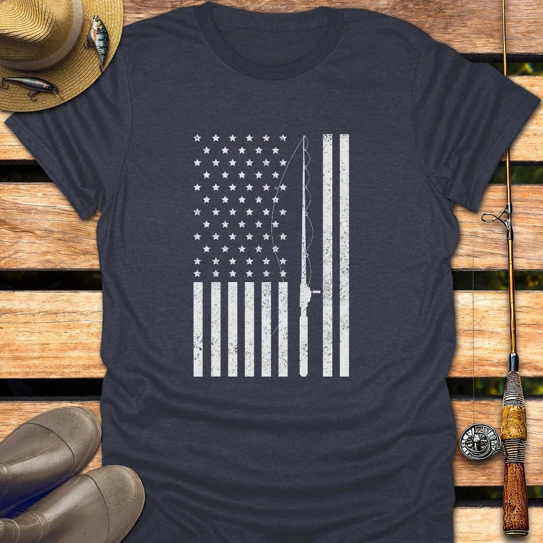 FLAG & FISHING T-Shirt FISHING T-Shirt Heather Navy / S