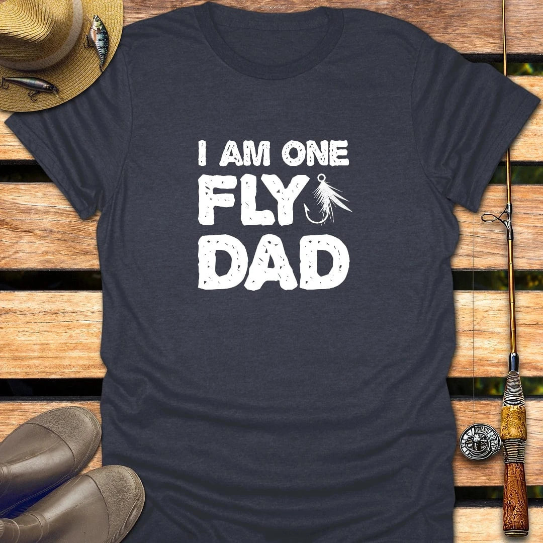 FLY DAD T-Shirt FISHING T-Shirt Heather Navy / S