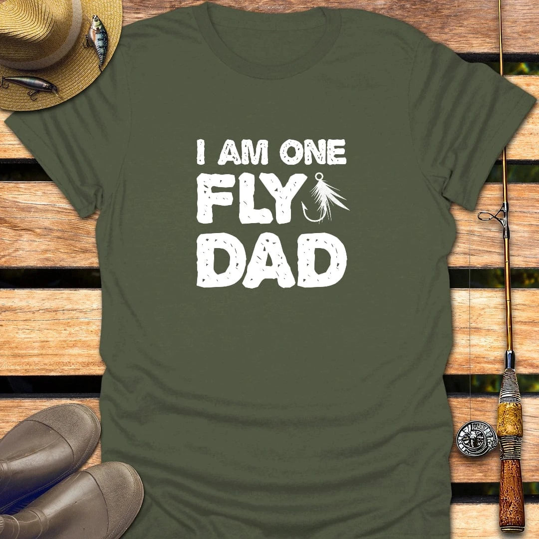 FLY DAD T-Shirt FISHING T-Shirt Military Green / S