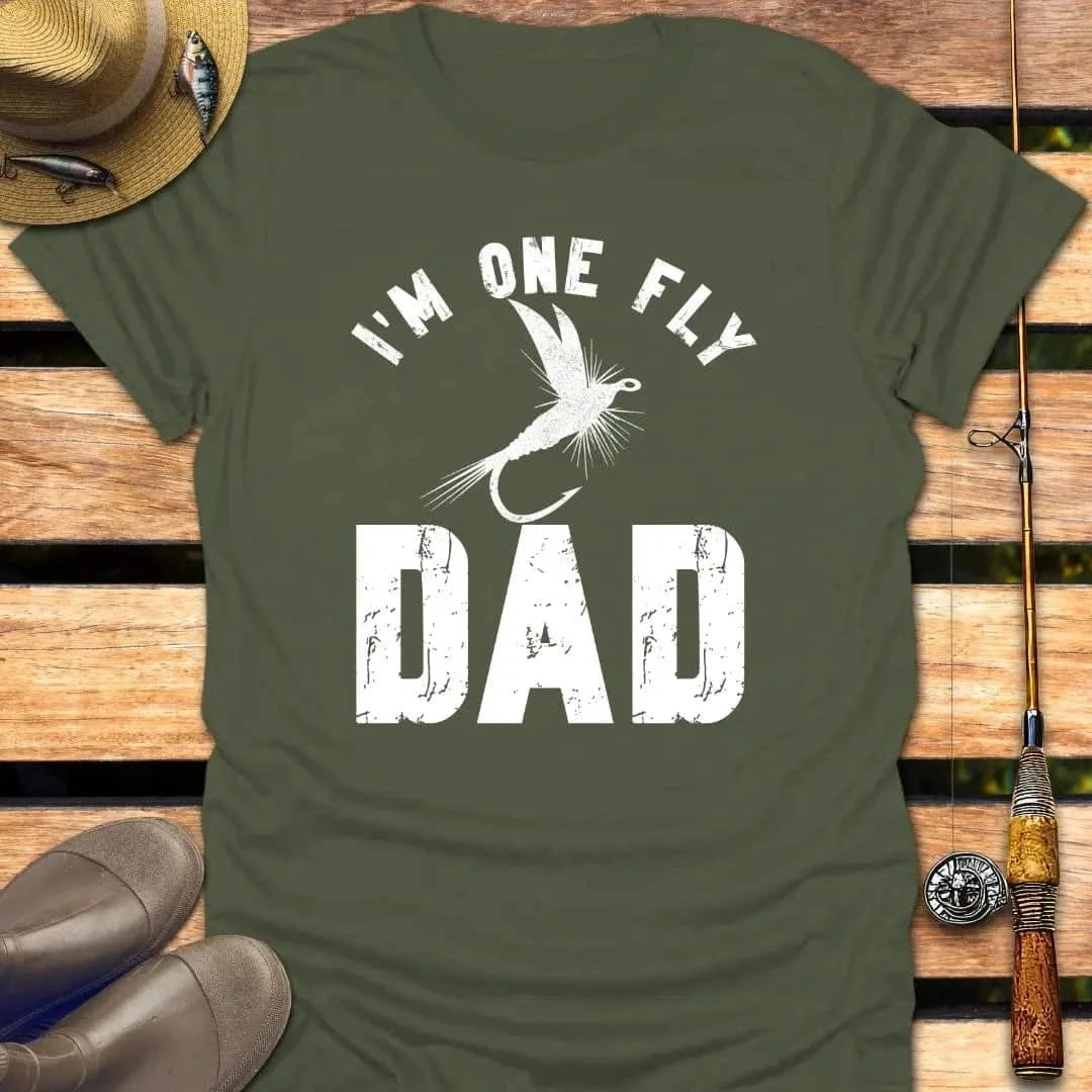 FLY DAD T-Shirt FISHING T-Shirt Military Green / S