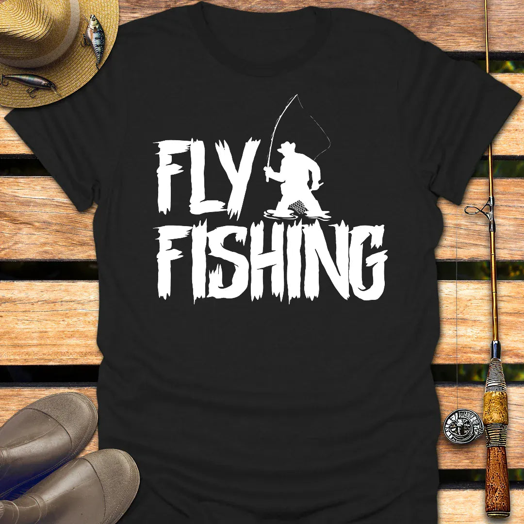 FLY FISHING T-Shirt FISHING T-Shirt Black / S
