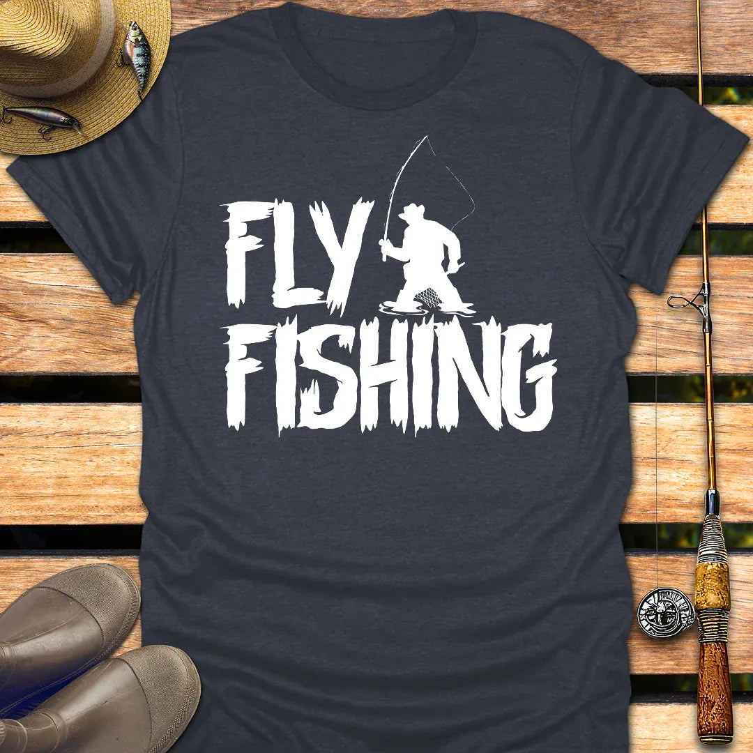 FLY FISHING T-Shirt FISHING T-Shirt Heather Navy / S