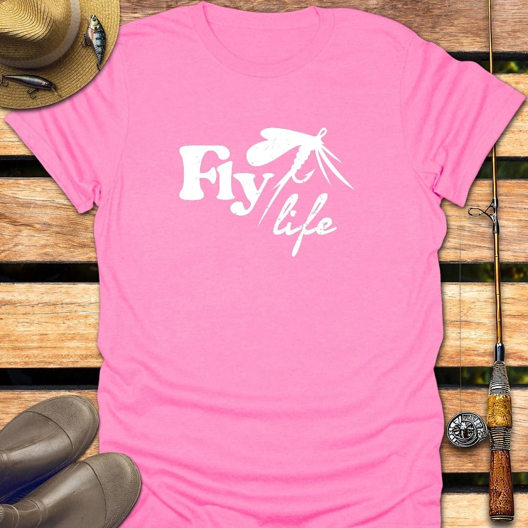 FLY LIFE T-Shirt FISHING T-Shirt Azalea / S