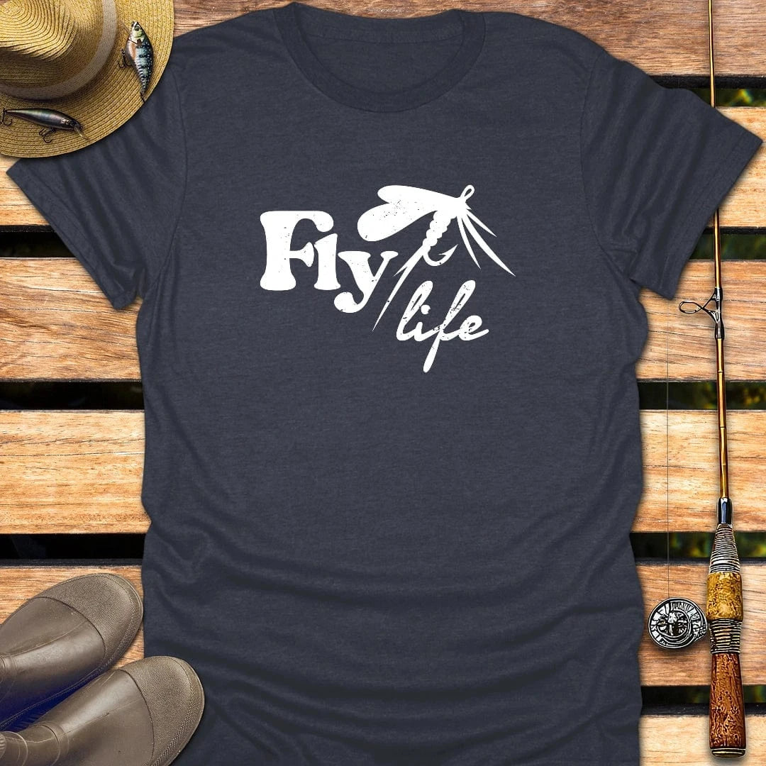 FLY LIFE T-Shirt FISHING T-Shirt Heather Navy / S