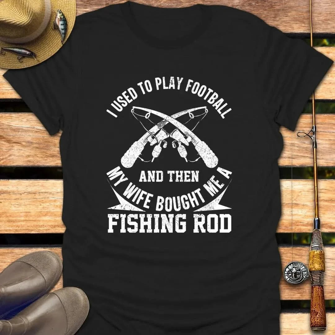 FOOTBALL TO FISHING T-Shirt FISHING T-Shirt Black / S