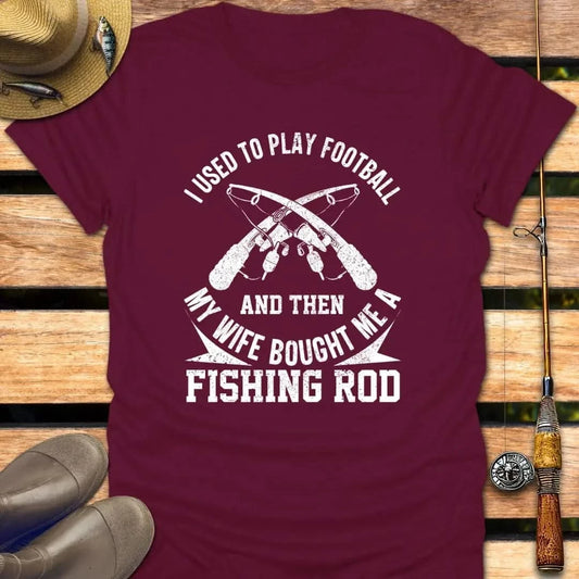 FOOTBALL TO FISHING T-Shirt FISHING T-Shirt Maroon / S