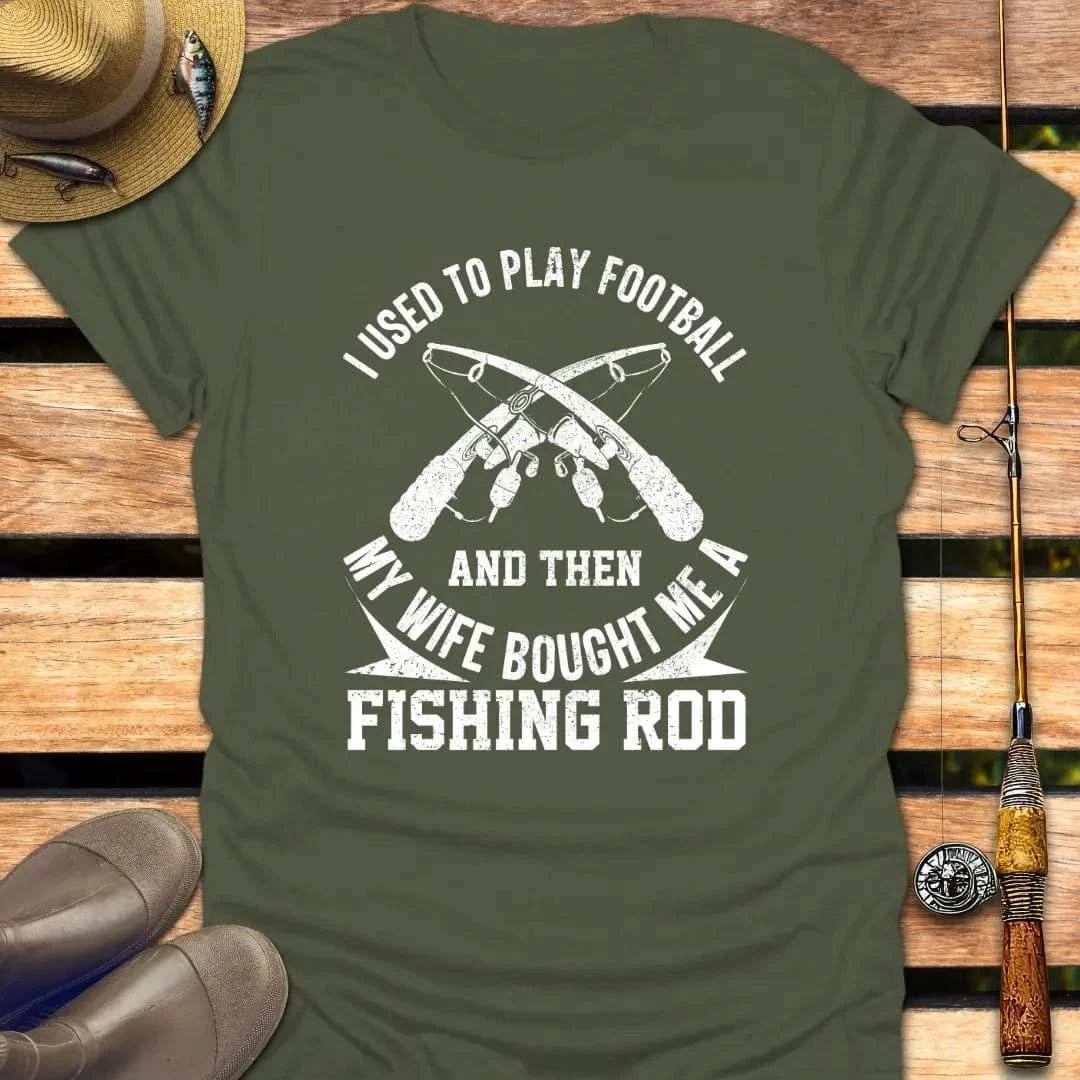 FOOTBALL TO FISHING T-Shirt FISHING T-Shirt Military Green / S