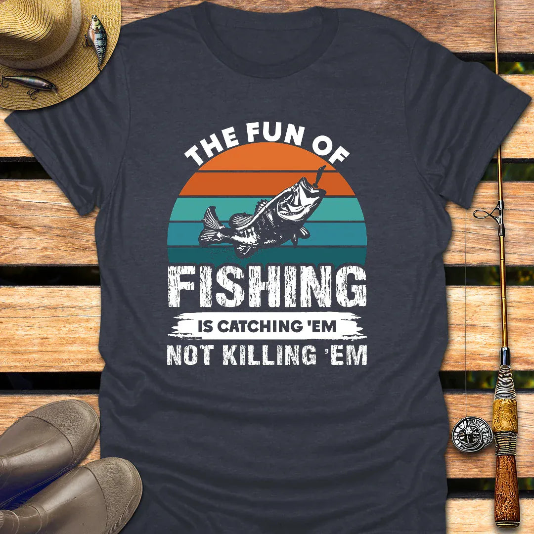 FUN OF FISHING T-Shirt FISHING T-Shirt Heather Navy / S
