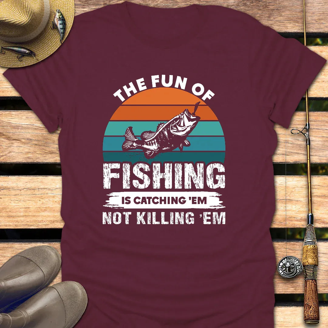 FUN OF FISHING T-Shirt FISHING T-Shirt Maroon / S
