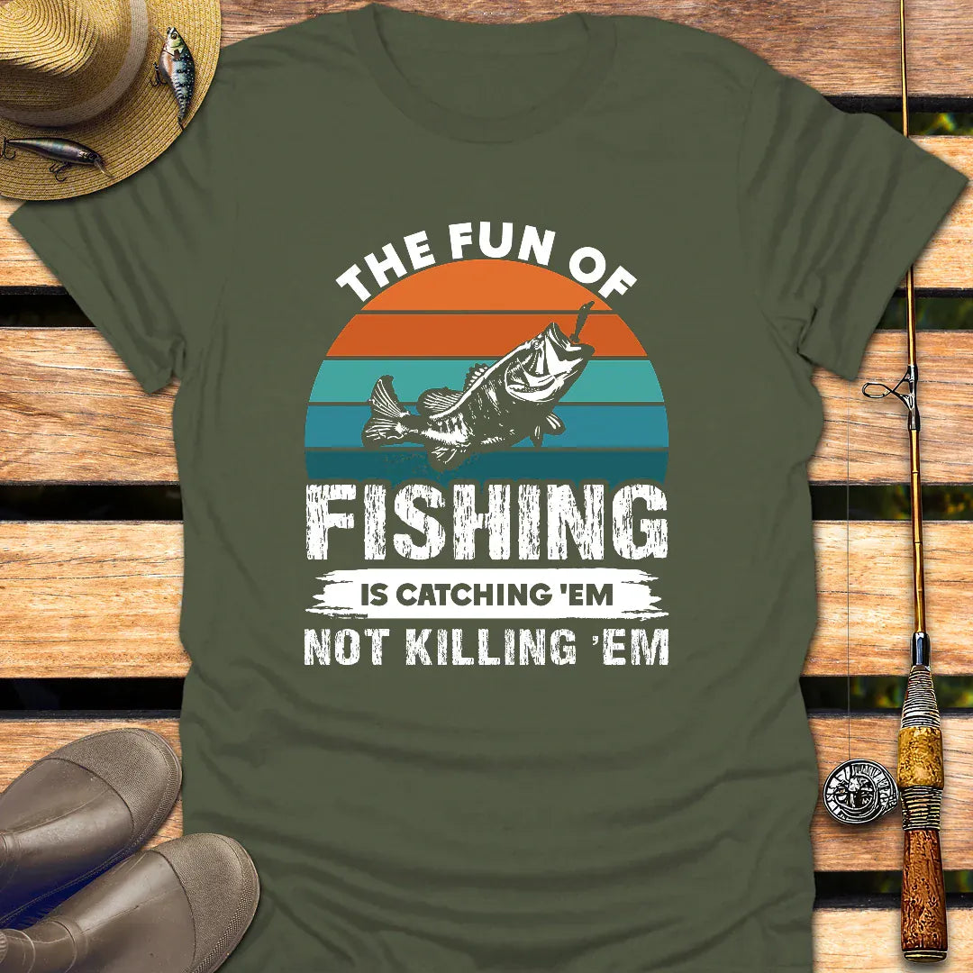 FUN OF FISHING T-Shirt FISHING T-Shirt Military Green / S