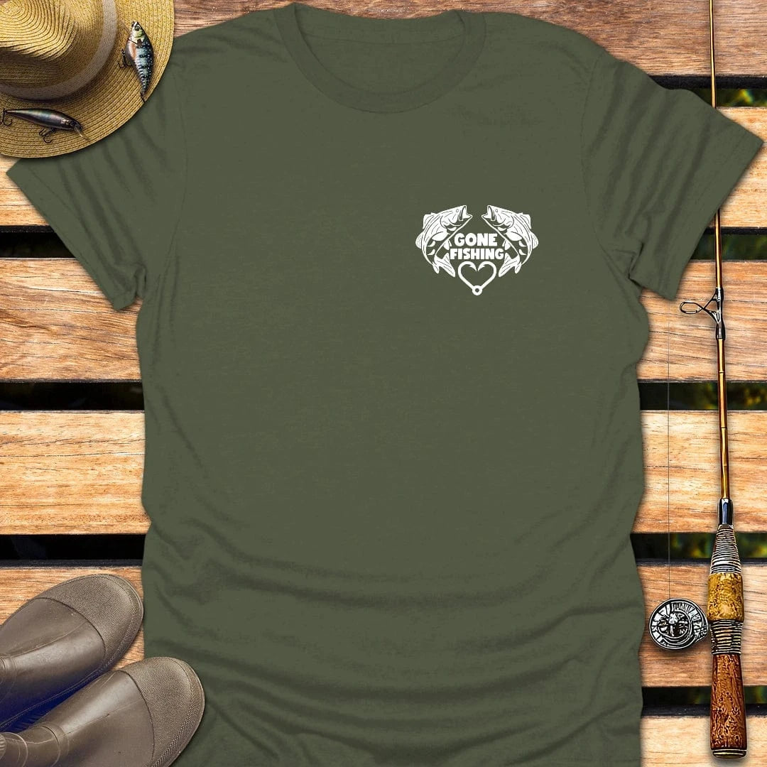 GONE FISHING T-Shirt FISHING T-Shirt Military Green / S