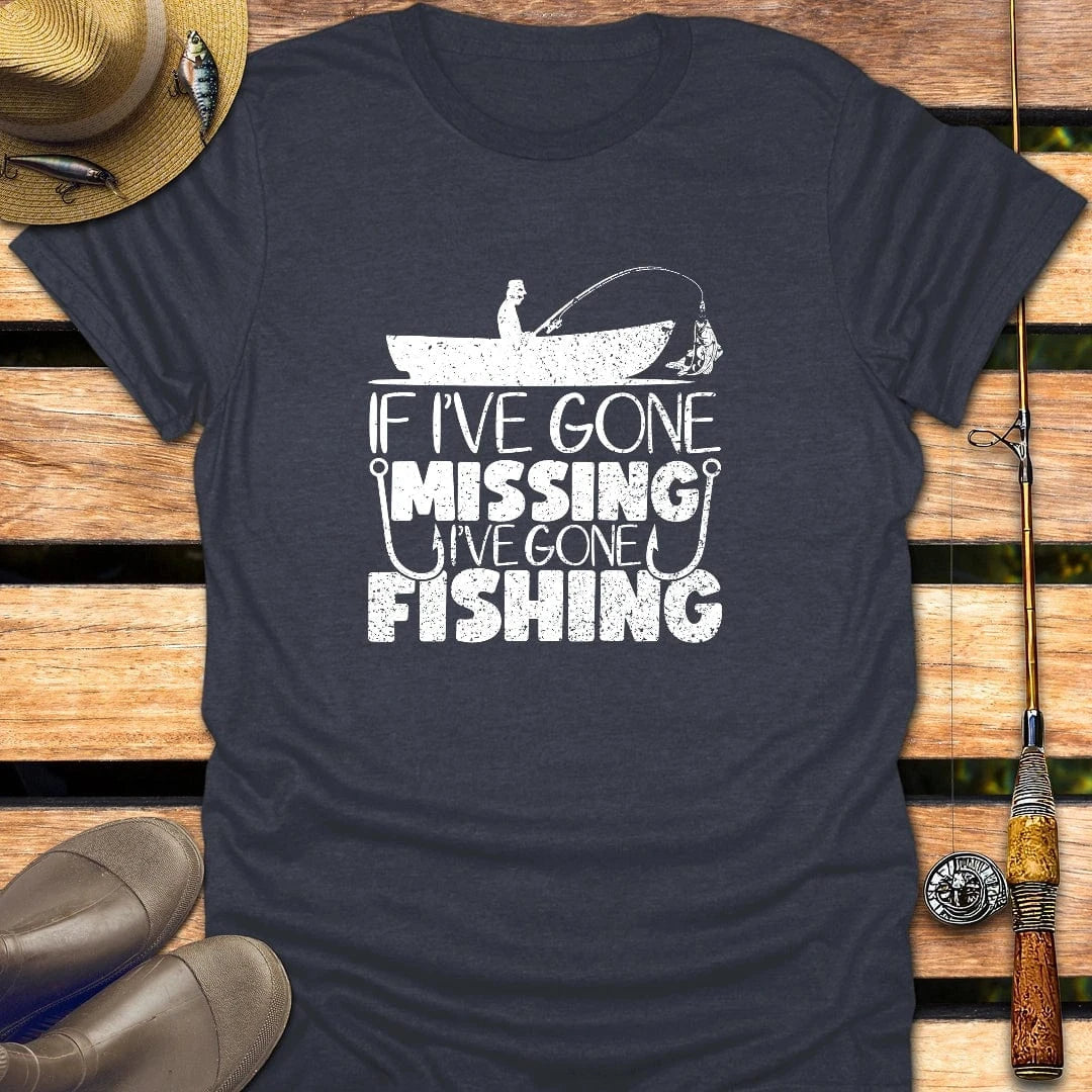 GONE MISSING T-Shirt FISHING T-Shirt Heather Navy / S