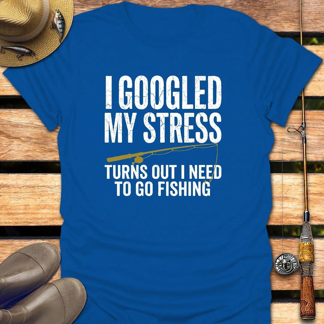 GOOGLED MY STRESS T-Shirt FISHING T-Shirt Royal / S