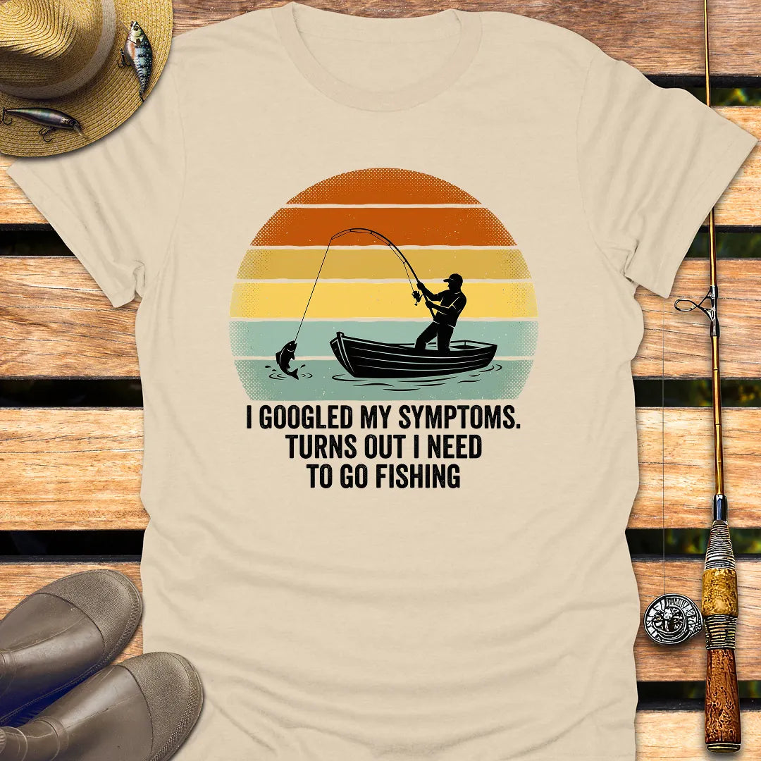 GOOGLED MY SYMPTOMS T-Shirt FISHING T-Shirt Sand / S