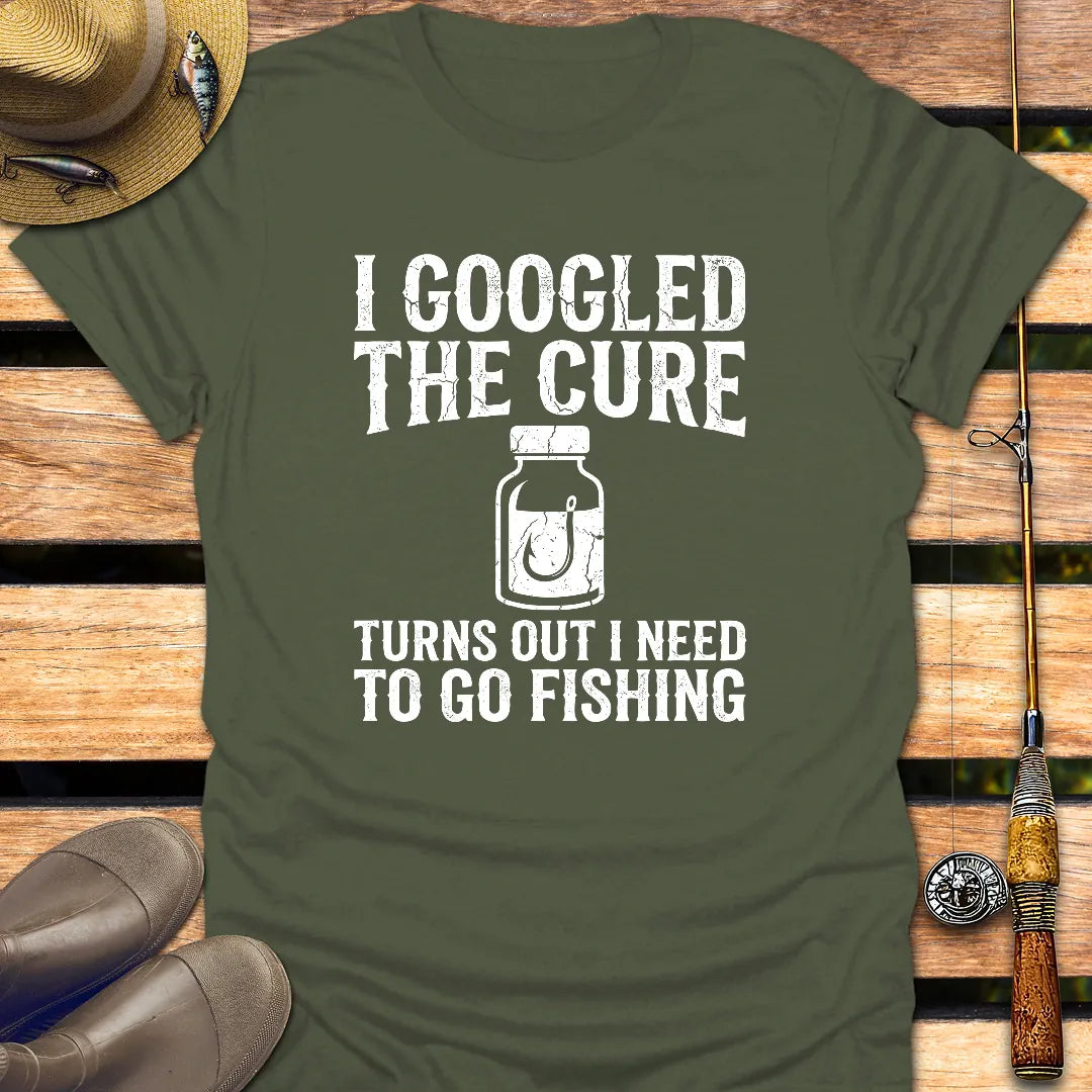 GOOGLED THE CURE T-Shirt FISHING T-Shirt Military Green / S