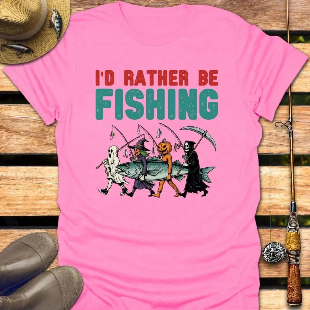 HALLOWEEN FISHING T-Shirt FISHING T-Shirt Azalea / S