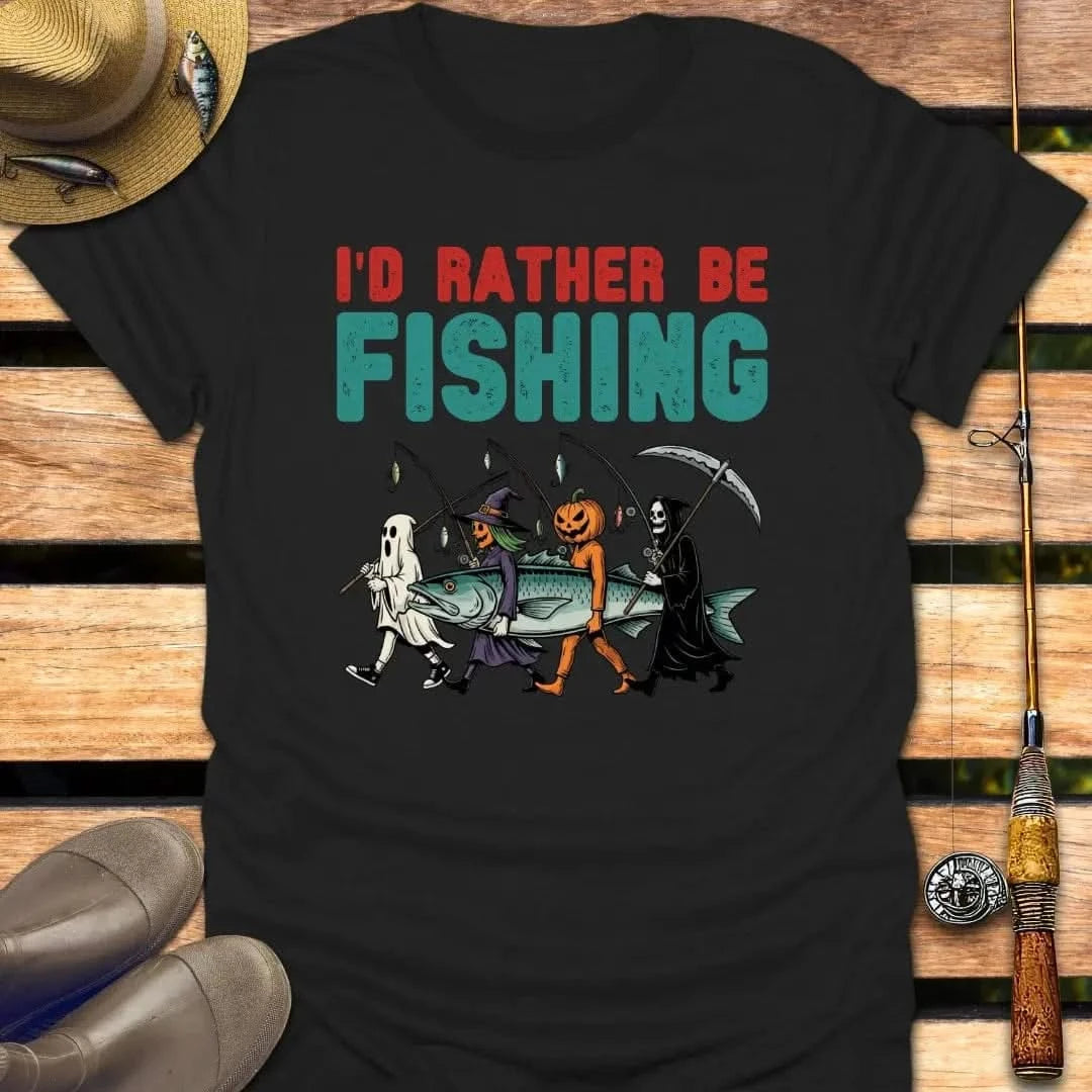 HALLOWEEN FISHING T-Shirt FISHING T-Shirt Black / S