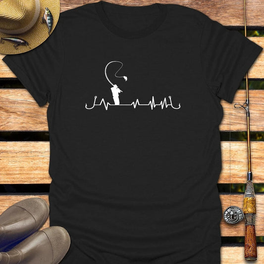 HEARTBEAT T-Shirt FISHING T-Shirt Black / S