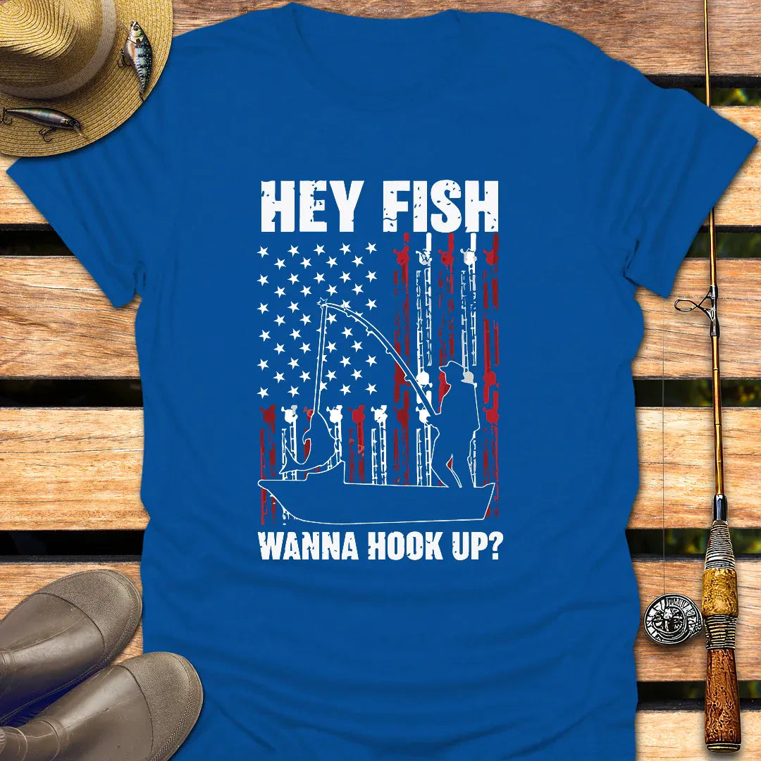 HEY FISH T-Shirt FISHING T-Shirt Royal / S