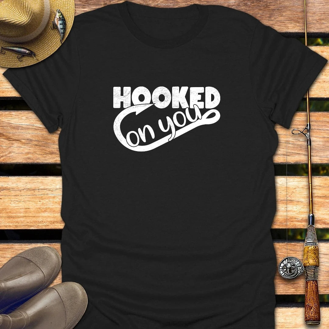 HOOKED ON YOU T-Shirt FISHING T-Shirt Black / S