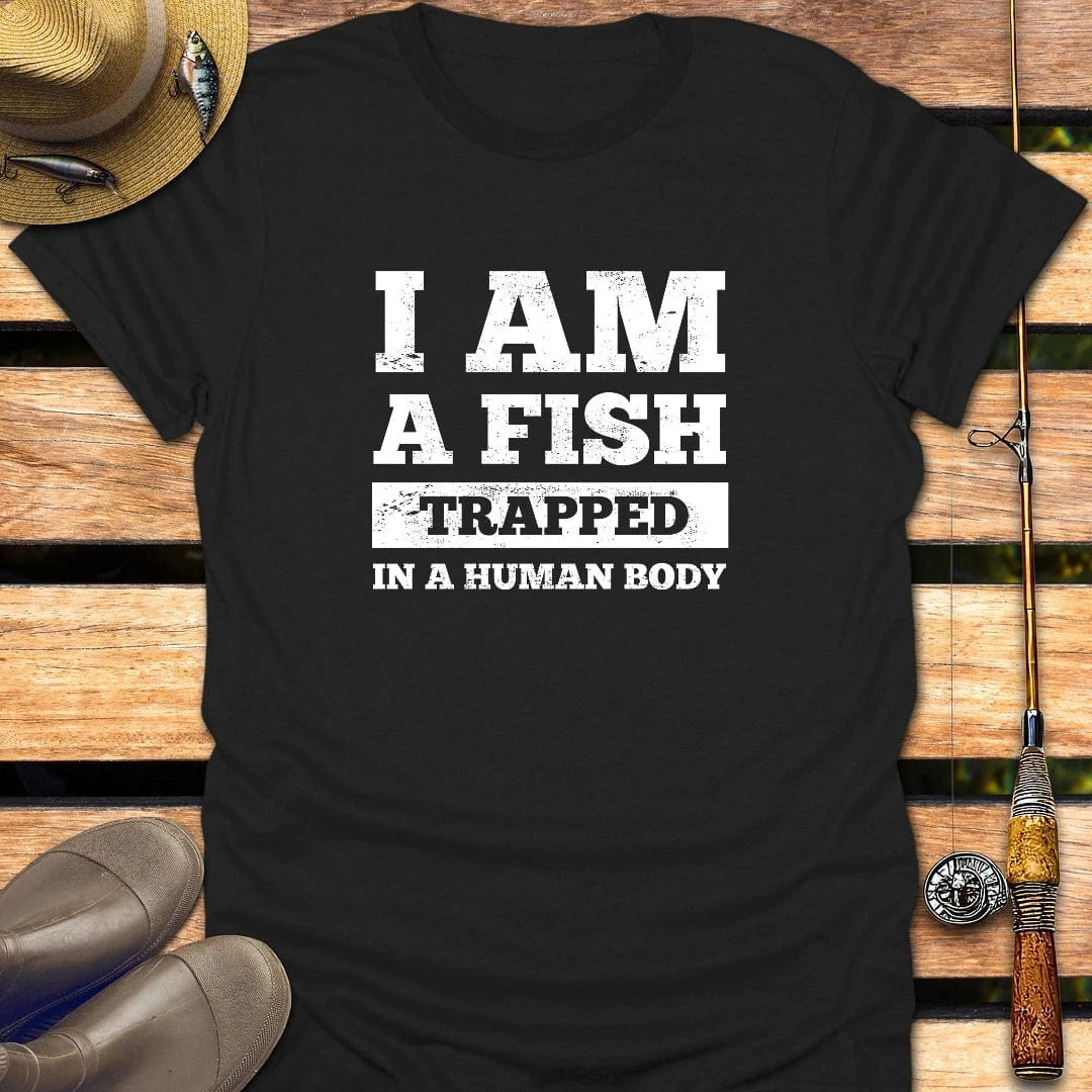 I AM A FISH T-Shirt FISHING T-Shirt Black / S