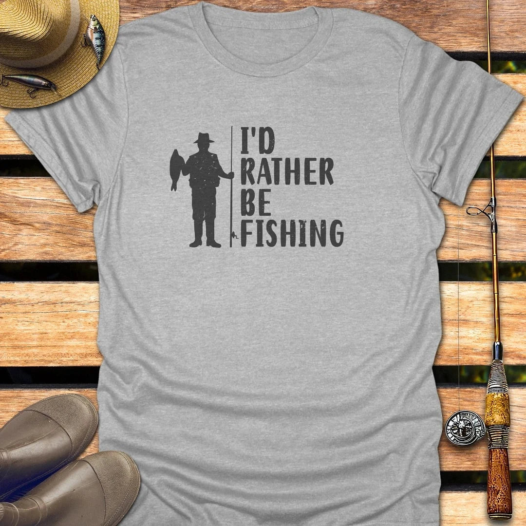 I'D BE FISHING T-Shirt FISHING T-Shirt Sport Grey / S