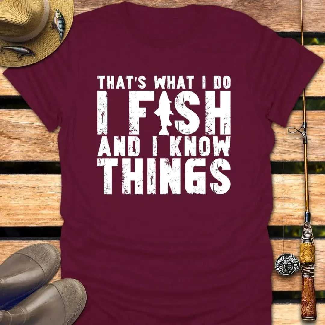 I FISH T-Shirt FISHING T-Shirt Maroon / S
