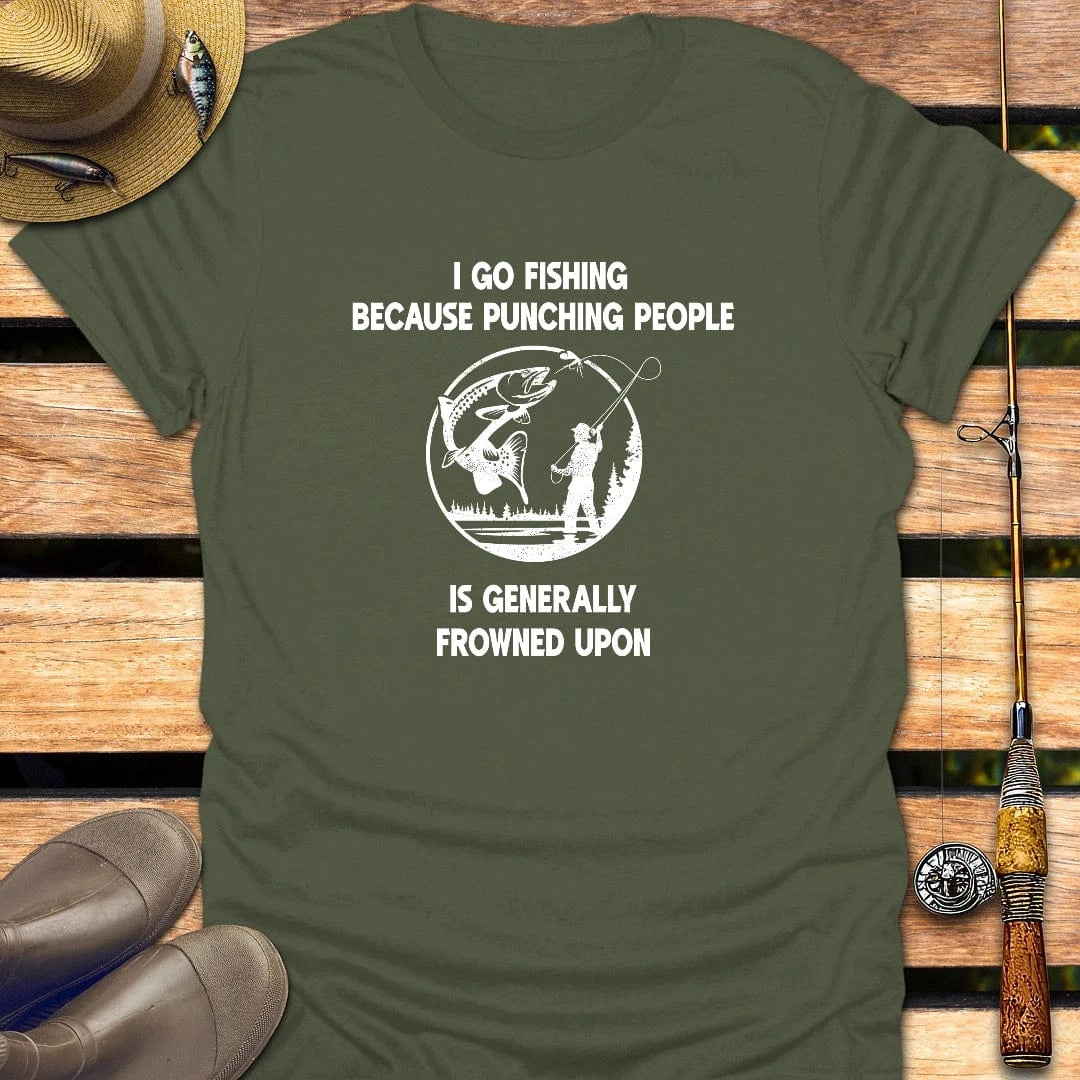 I GO FISHING T-Shirt FISHING T-Shirt Military Green / S